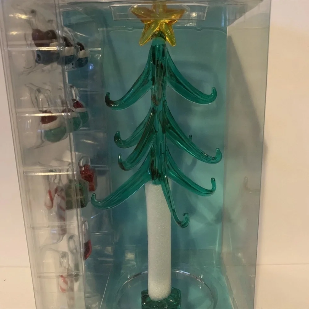 NIB. DISNEY Stitch Glass Holiday Tabletop Tree